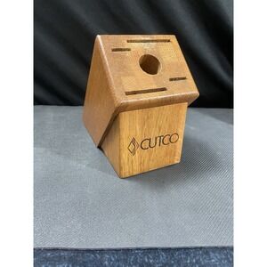 Cutco Knife Block 4 Knife Slots 1 Steel Slot Solid Oak Wood Storage Countertop